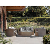 Nutmeg Rattan 2 Seater Sofa with Ice Bucket Coffee Table & 2 Armchairsgarden